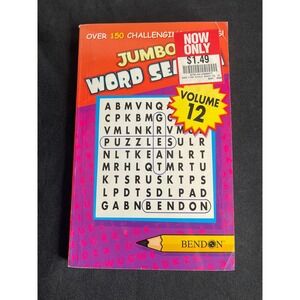 Bendon Jumbo Word Search Volume 12 Over 150 Puzzles 2007 Activity Book Paperback